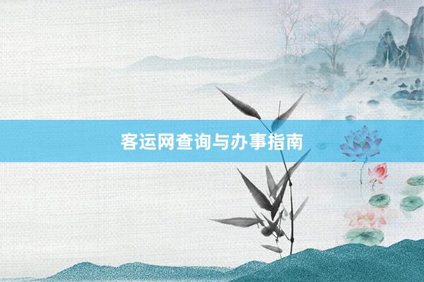 客运网查询与办事指南